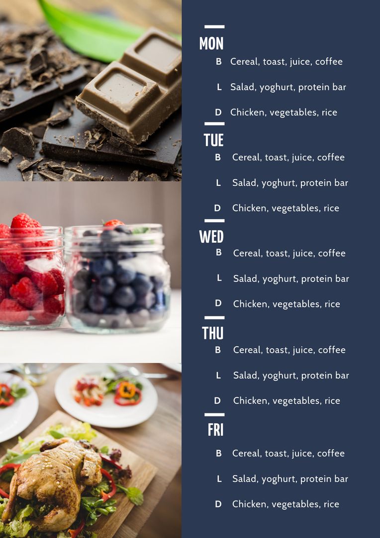 Weekly Meal Plan Template With Balanced Diet Schedule