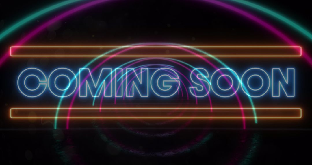 Neon Coming Soon Sign with Vibrant Colors