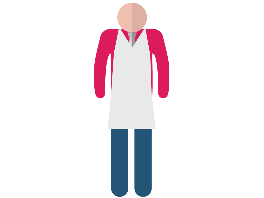 Abstract Figure in Pink Jacket with White Apron on Transparent Background