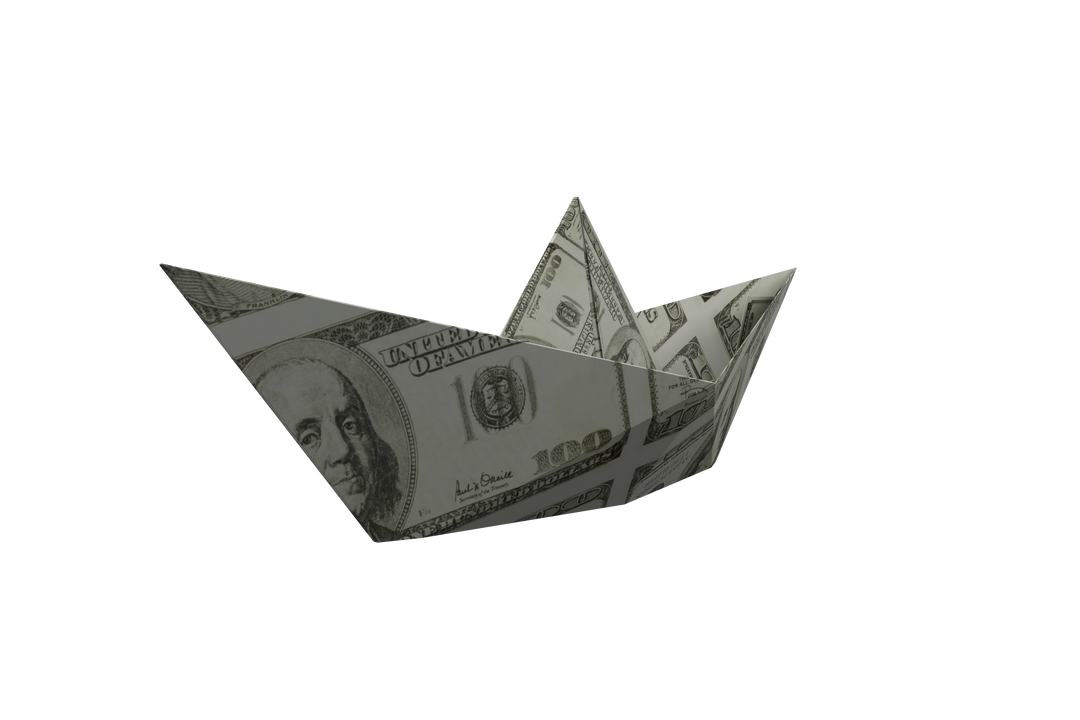 Transparent Origami Dollar Boat Using American Bill Folded Paper - Download Free Stock Images Pikwizard.com