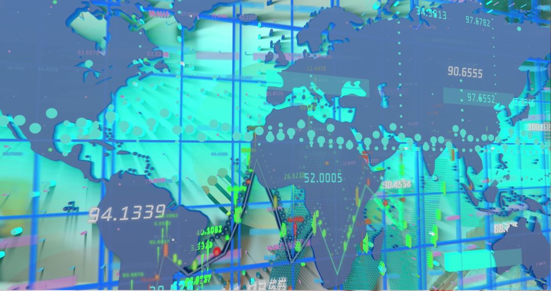 Digital World Map Interface with DNA Elements and Data Analytics