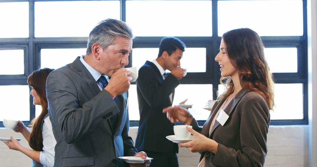 Diverse Business Team Engaging During Coffee Break