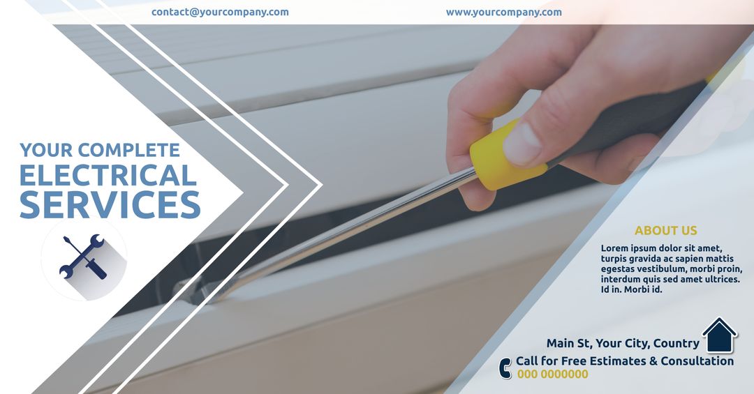 Professional Electrical Services Presentation with Text Overlay