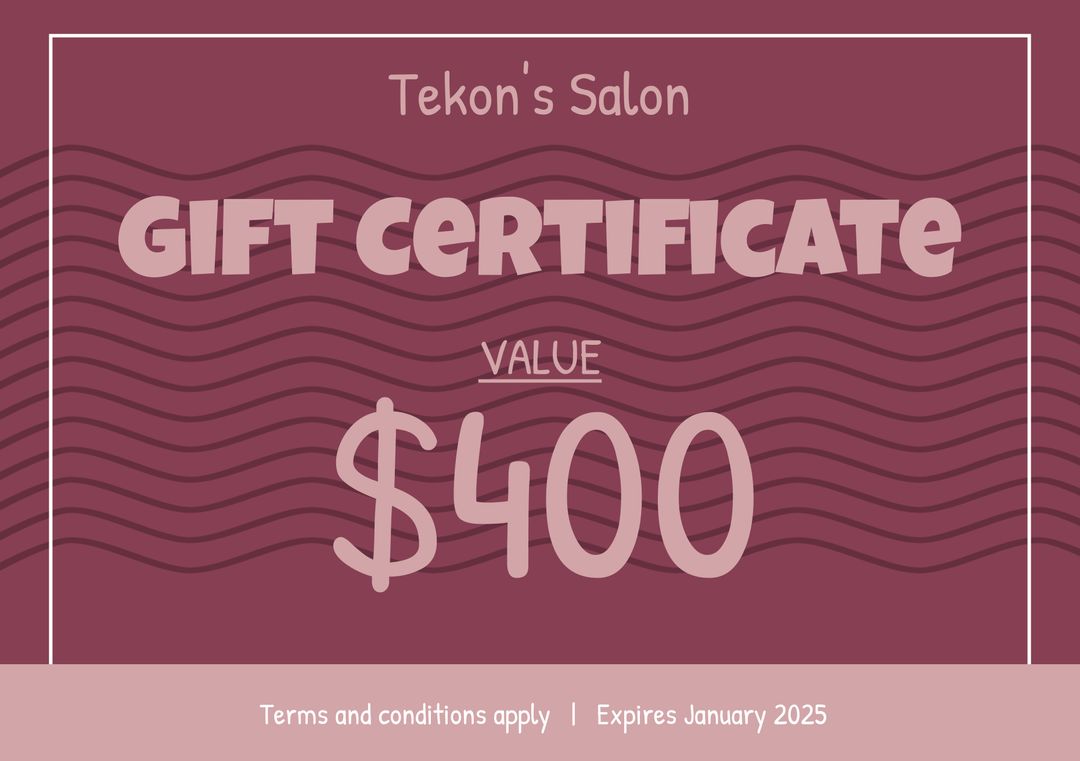 $400 Salon Gift Certificate with Elegant Design - Download Free Stock Templates Pikwizard.com