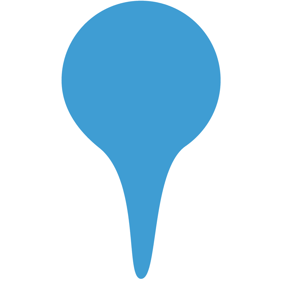 Blue Map Pin Design on Transparent Background