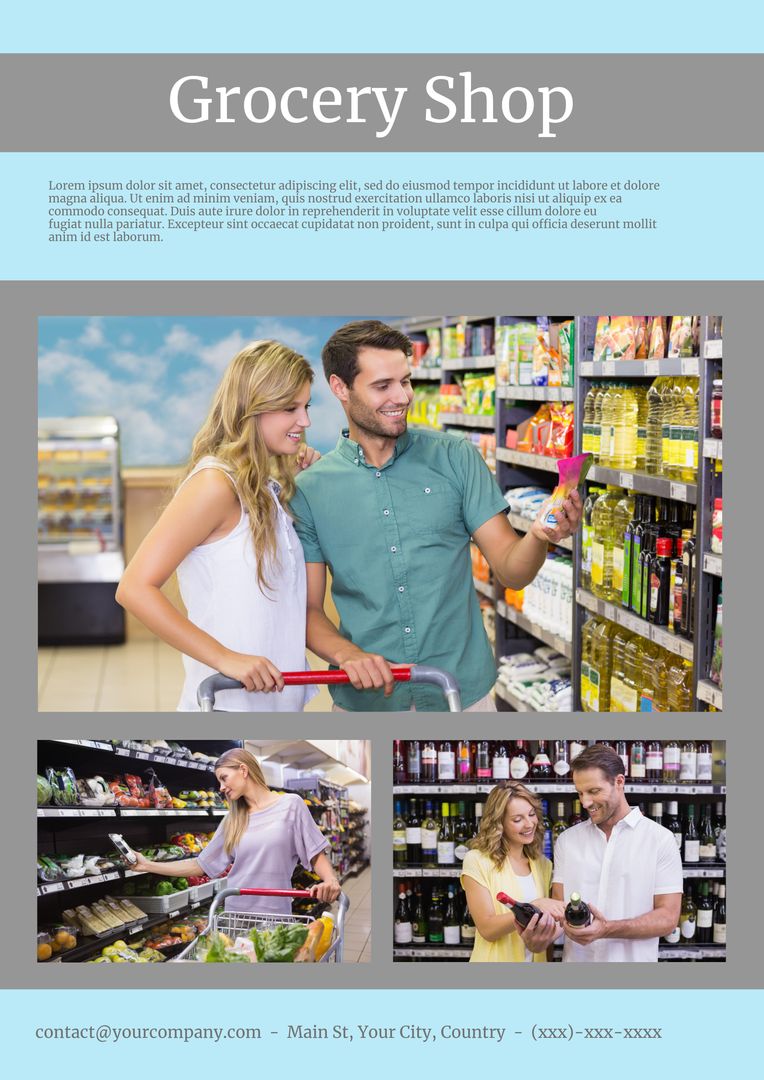 Couple Shopping in Grocery Store, Comparing Products, Making Healthy Choices - Download Free Stock Templates Pikwizard.com