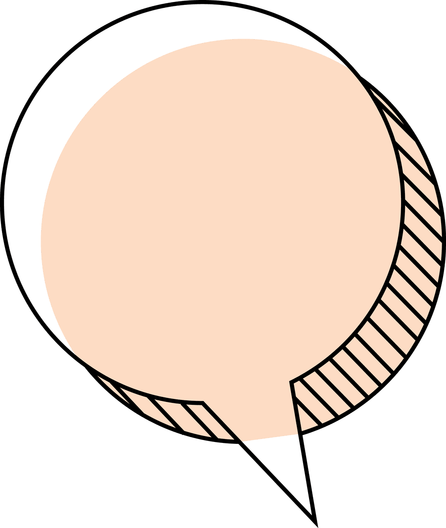 Transparent Illustration of Circle Speech Bubble for Communication Design