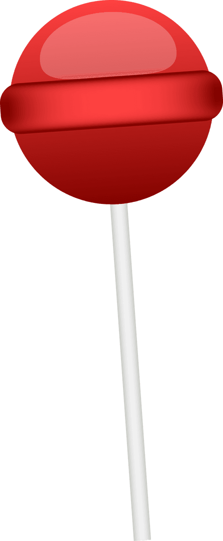 Vibrant Red Lollipop on Transparent Background Glossy Sweet Delight