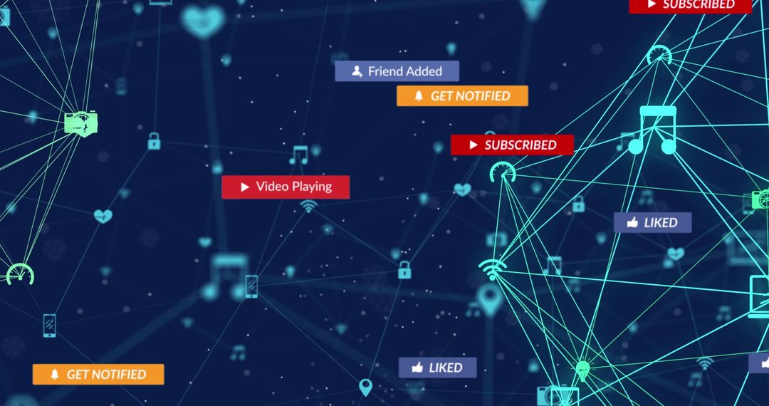 Digital Social Media Network Connections Background