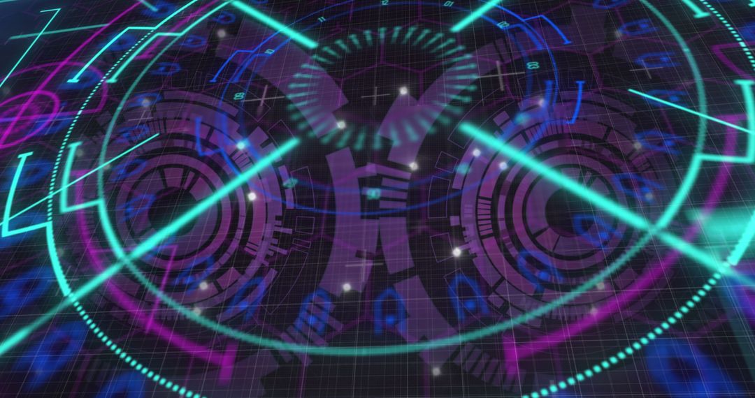 Futuristic Interface with Data and Scanning Visuals