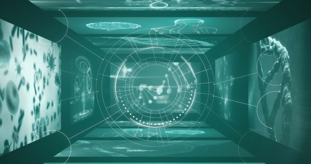 Futuristic Medical Scanner and Data Visualization in Green