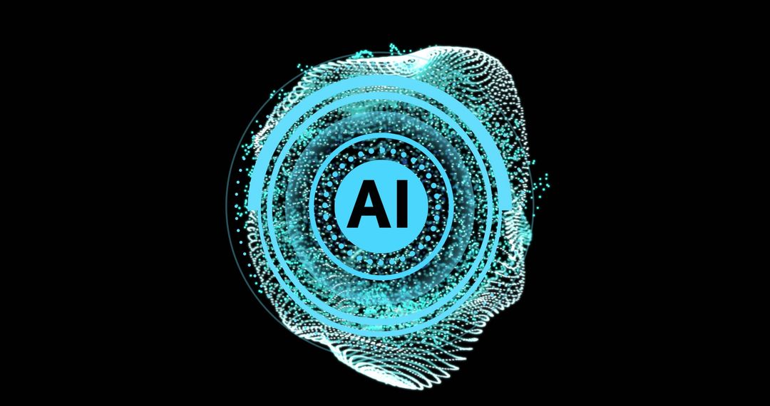 Futuristic AI Scanner with Fluid Network on Dark Background