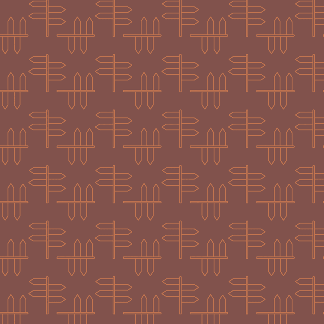 Abstract Road Sign Pattern on Transparent Background in Red and Orange