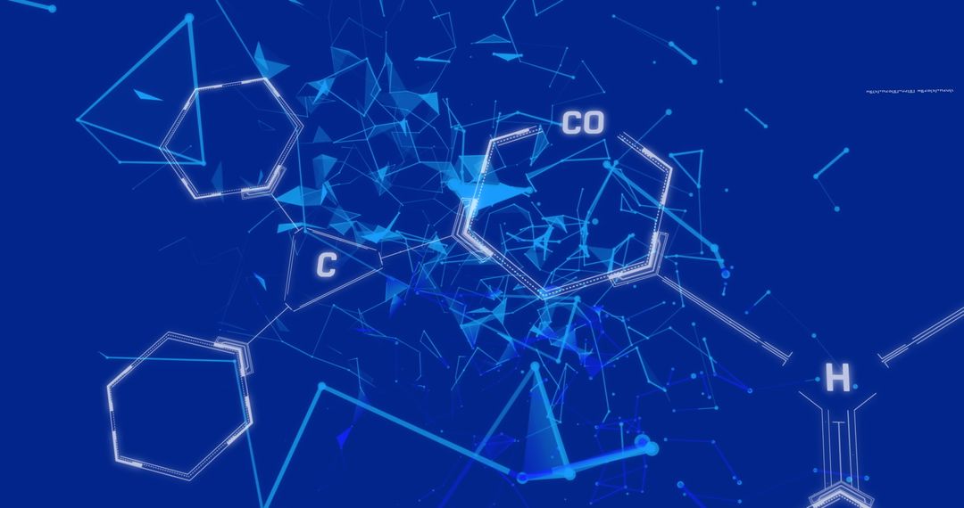 Modern Chemistry Concept with Molecular Structures on Digital Background