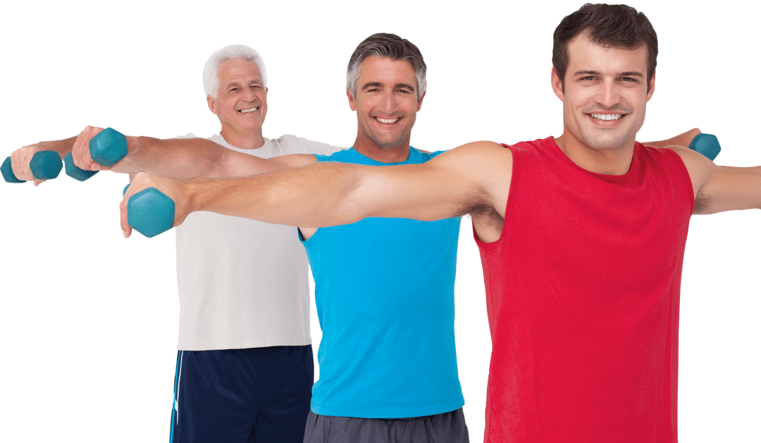 Transparent Fitness Enthusiasts Lifting Dumbbells