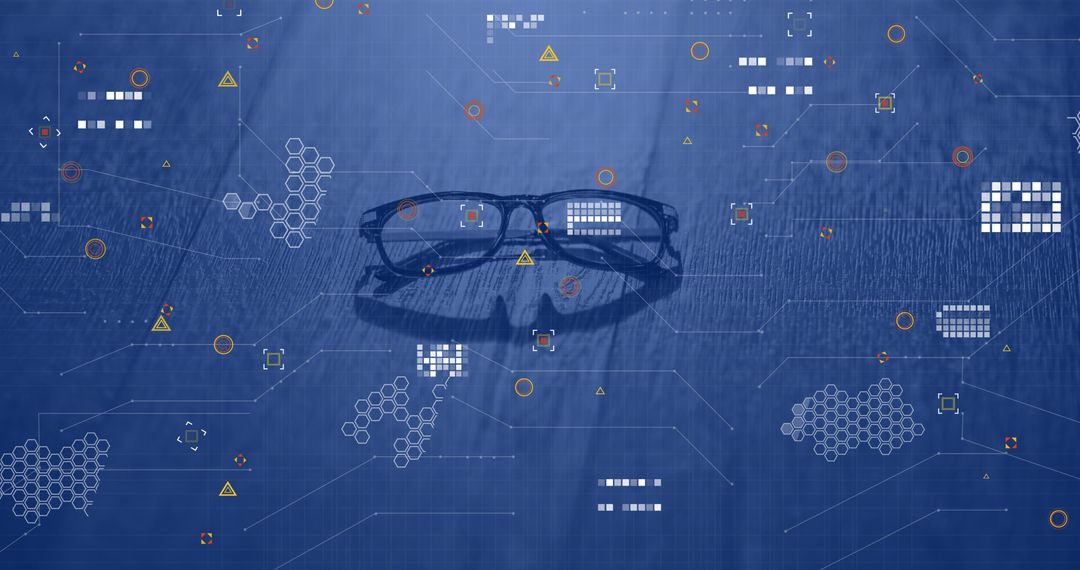 Futuristic Glasses with Augmented Reality and Technology Interface Concepts