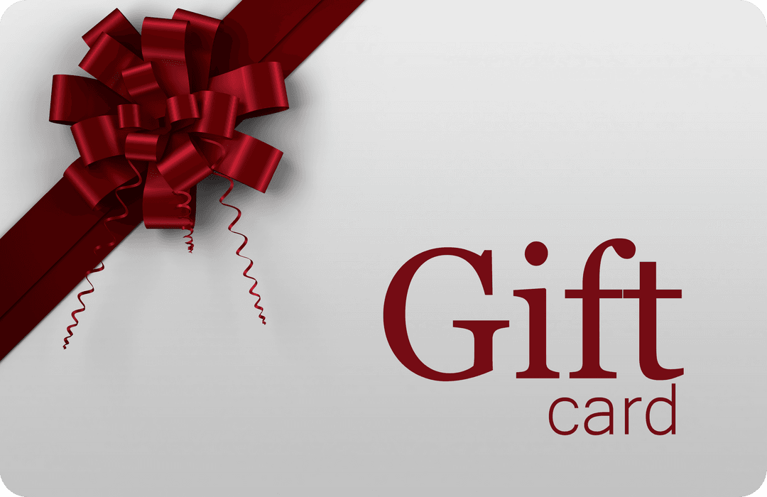 Gift Card with Red Ribbon on Transparent Background