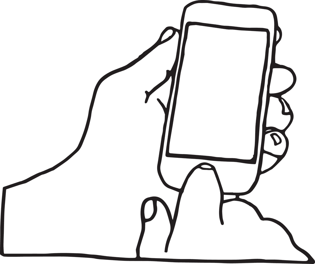 Transparent Outline of Hands Texting on Mobile Phone