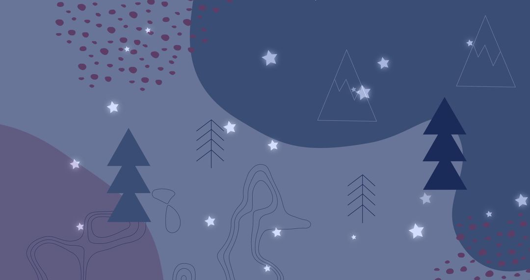 Whimsical Christmas Tree and Stars Decor Design