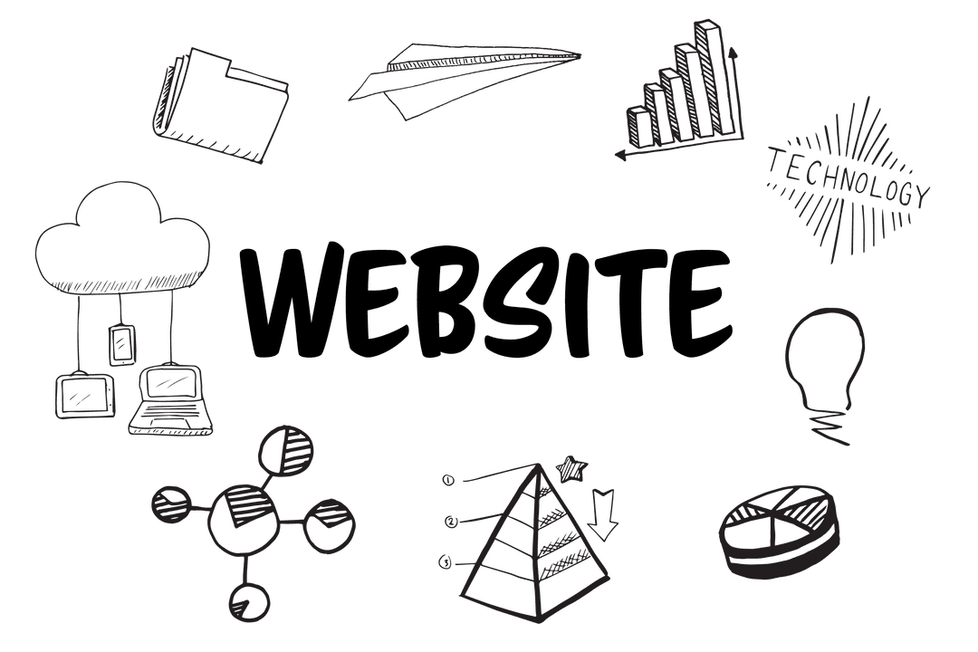 Digital Media Icons and Website Structure on Transparent Background - Download Free Stock Images Pikwizard.com