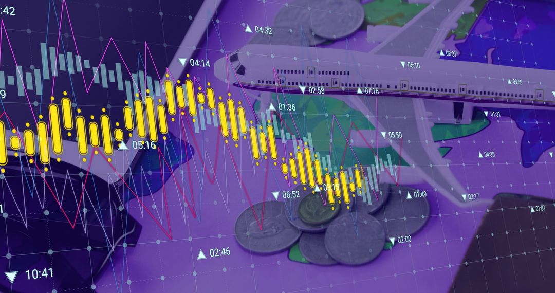 Financial Data Analysis with Plane Model and Coins Background