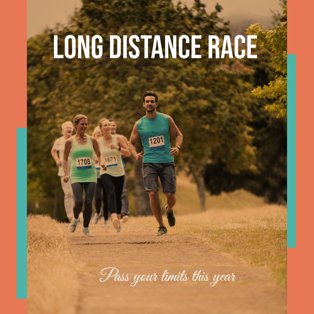 Diverse Group Running Long Distance Race