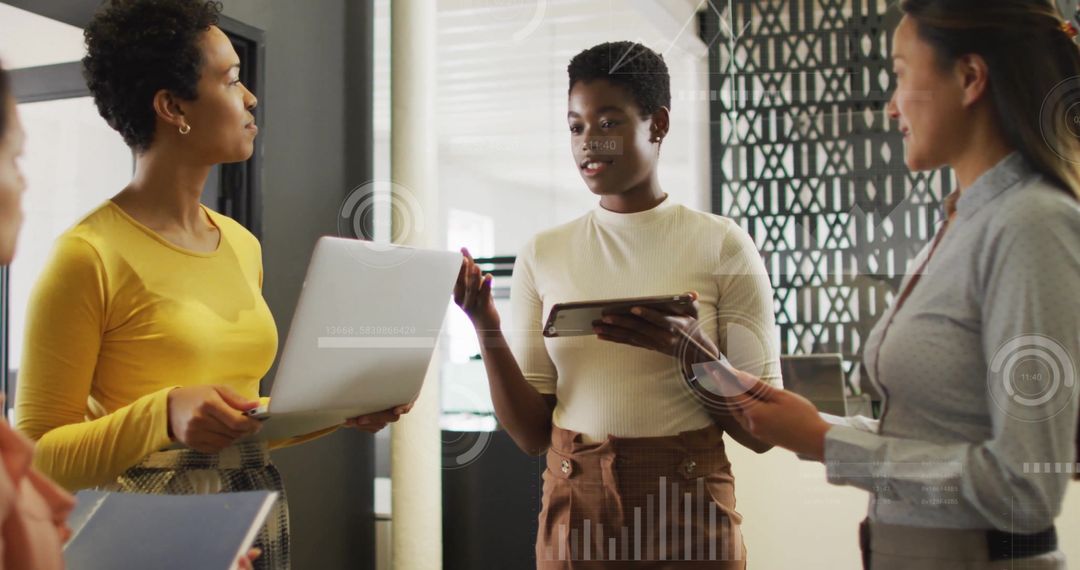 Diverse Professionals Collaborating with Financial Data