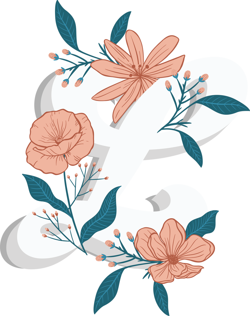 Floral Decorated Letter L on Transparent Background, Isolated Vector Illustration - Download Free Stock Images Pikwizard.com