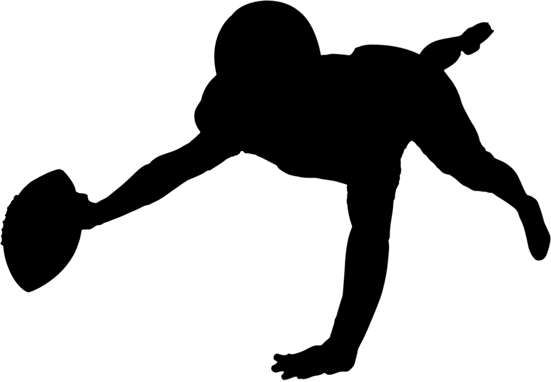 Silhouette of Football Player Scoring Goal Transparent Background