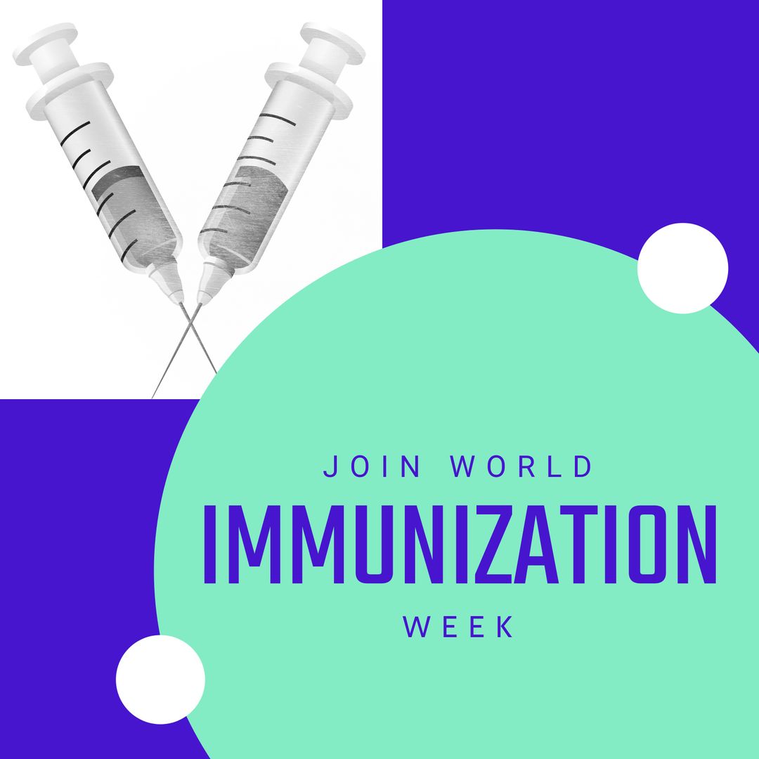 World Immunization Week Promotional Poster with Syringes - Download Free Stock Templates Pikwizard.com