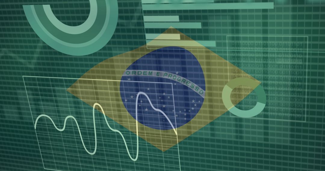 Digital Financial Analytics Over Brazilian Flag