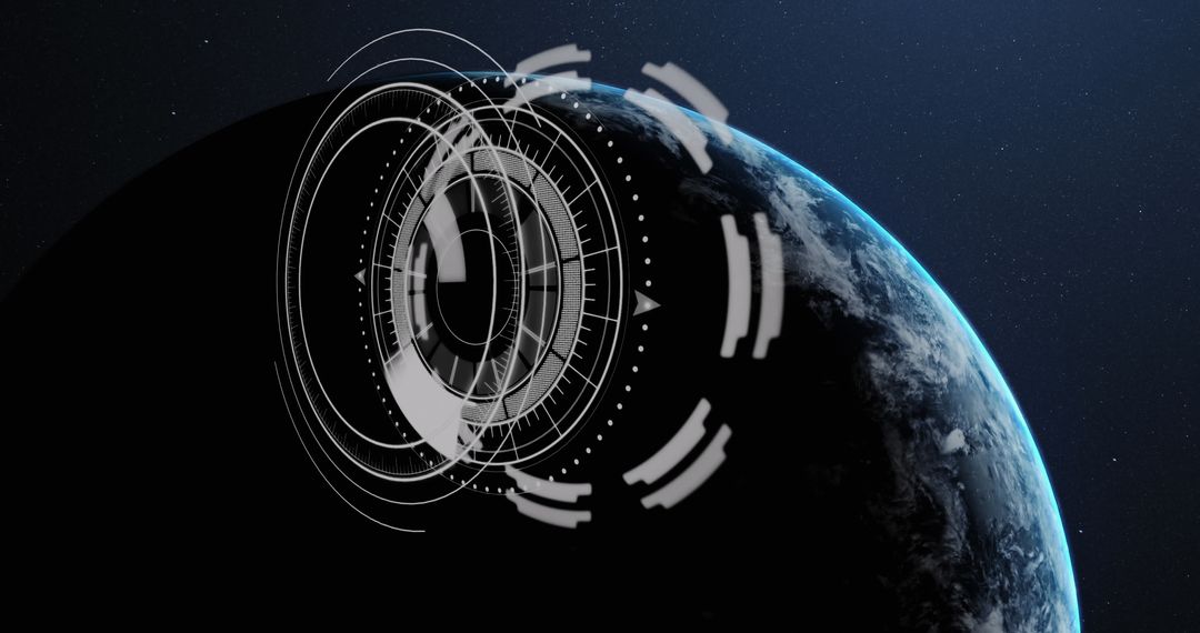 Digital Future: Globe with Virtual Data Interface