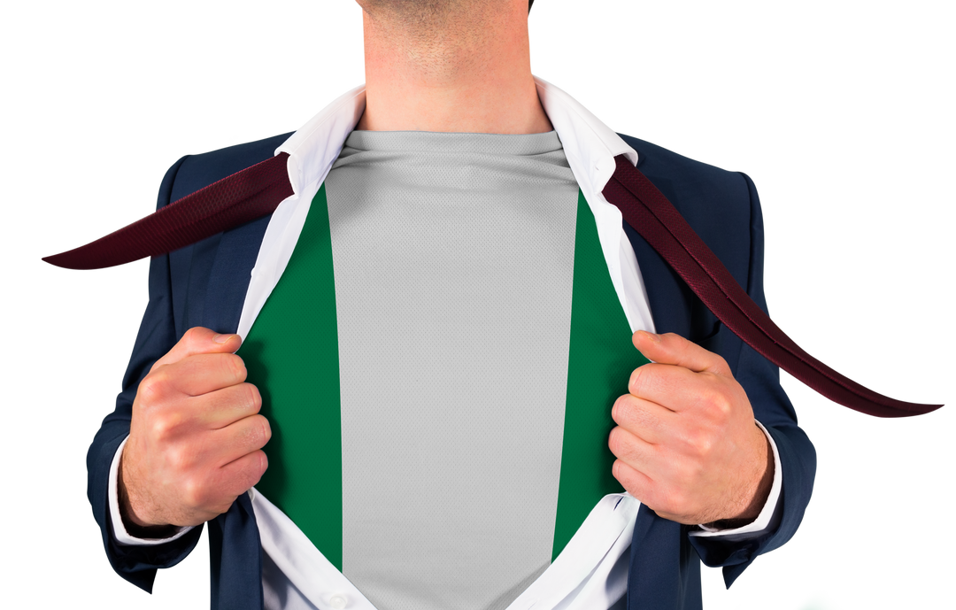 Transparent Businessman Opening Shirt to Reveal Nigeria Flag Beneath - Download Free Stock Images Pikwizard.com