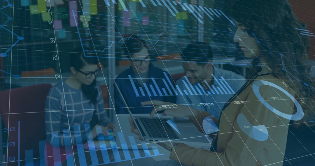 Diverse Colleagues Analyzing Financial Data with Digital Charts