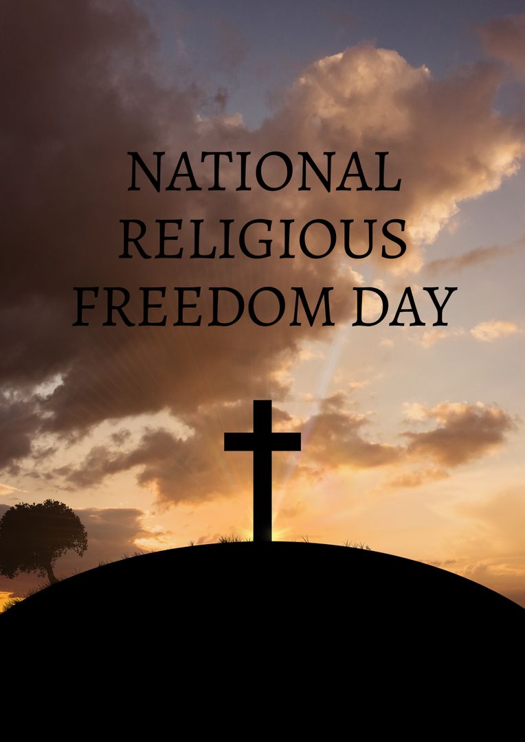 National Religious Freedom Day with Cross and Sunset Background - Free Images, Stock Photos and Pictures on Pikwizard.com