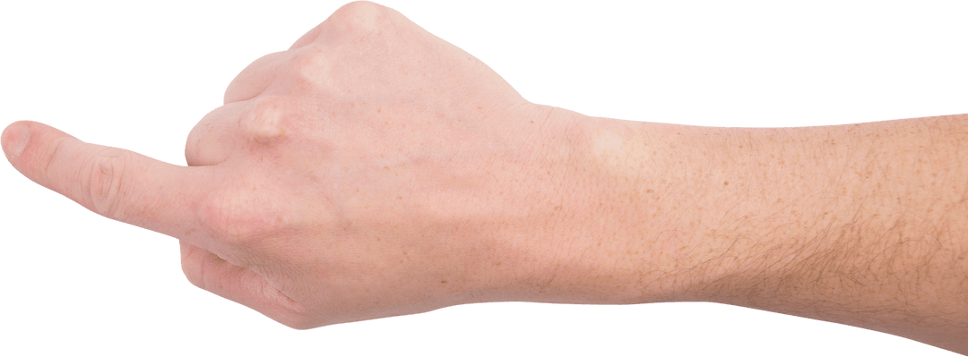 Pointing Finger Gesture on Transparent Background