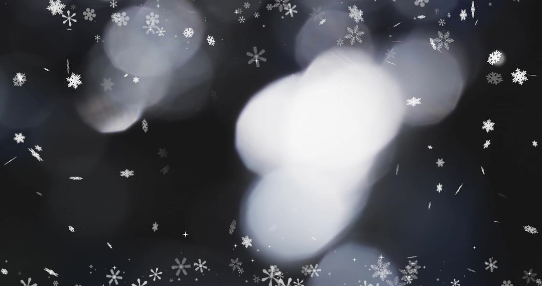 Magical Winter Snowfall With Soft Light Flare