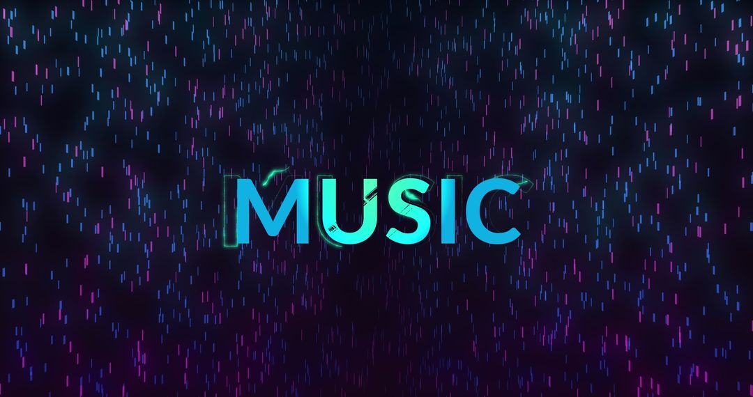 Vibrant Music Text Surrounded by Abstract Colorful Lights