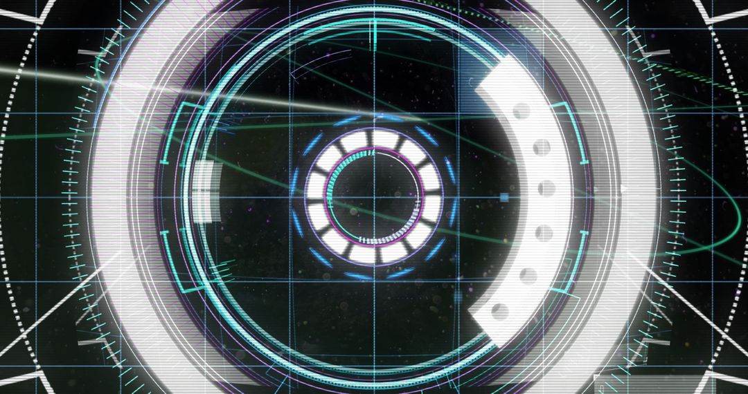 Futuristic Digital HUD Interface with Holographic Display Elements