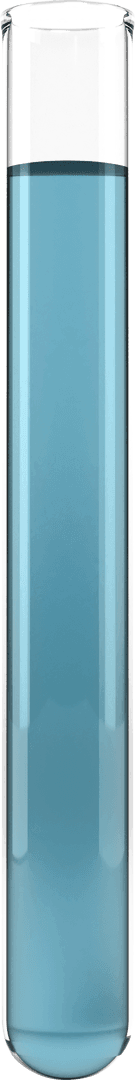 Transparent Test Tube with Turquoise Solution
