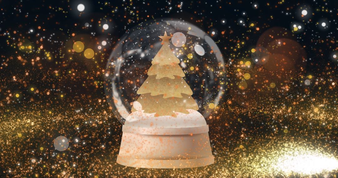 Christmas Snow Globe Magic with Glowing Sparkles - Free Images, Stock Photos and Pictures on Pikwizard.com