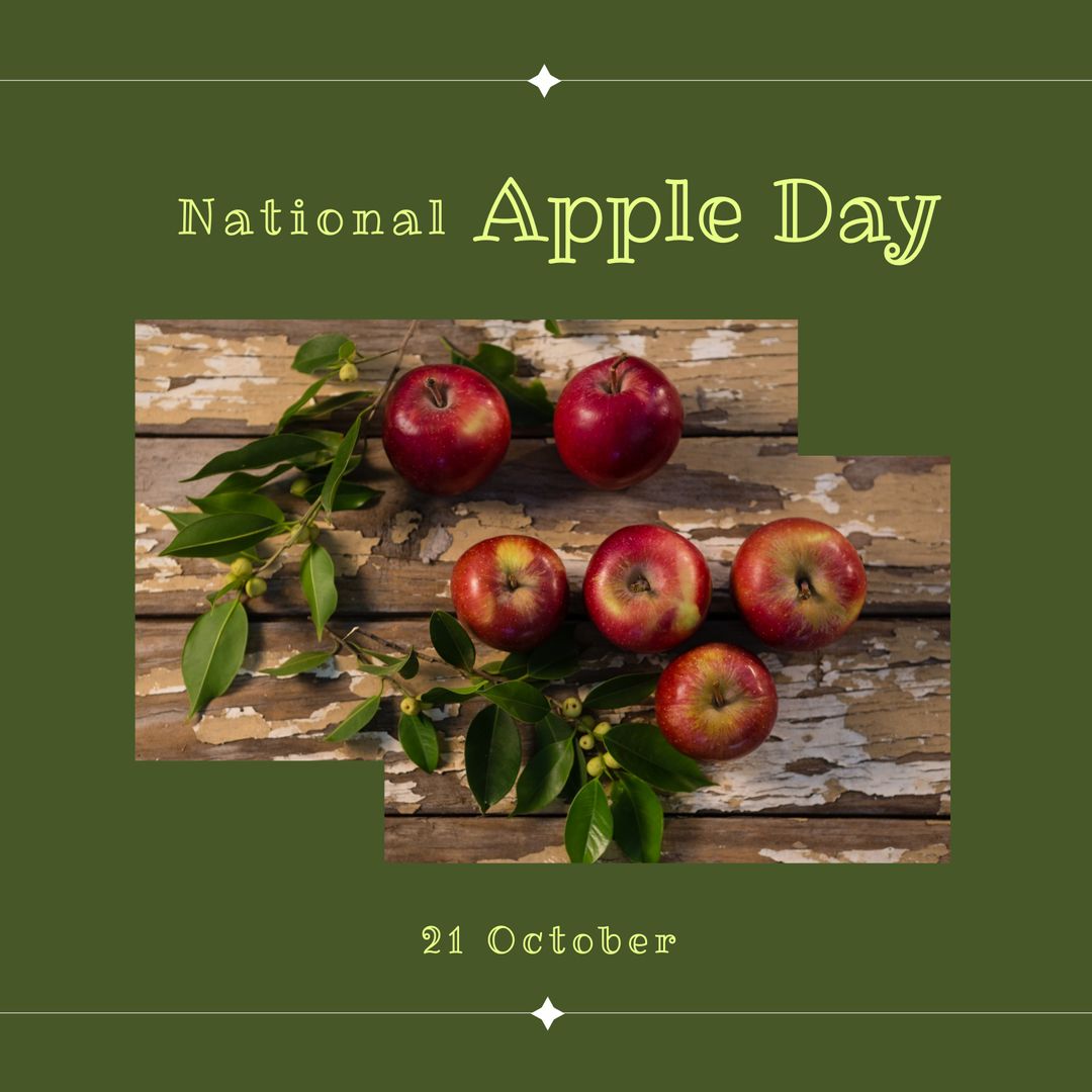 Bright Apples on Rustic Background for National Apple Day Celebration