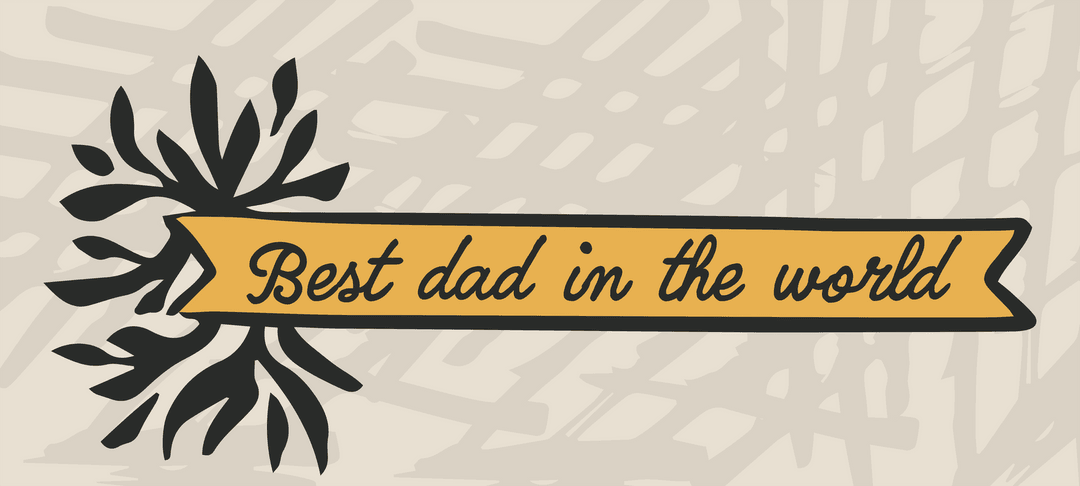 Transparent Best Dad in the World Banner on Grey Background