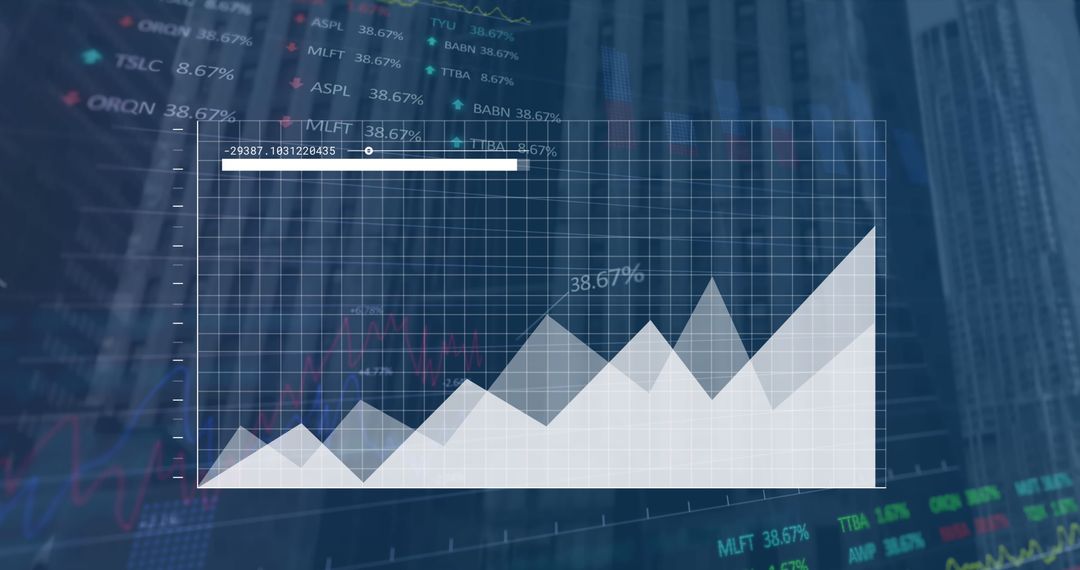 Rising Financial Data Chart on Digital Interface