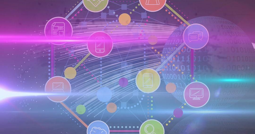 Digital Business Technology Icons Connectivity