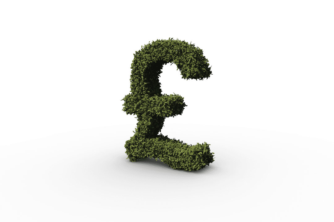 Lush Grass Pound Currency Symbol Transparent Illustration
