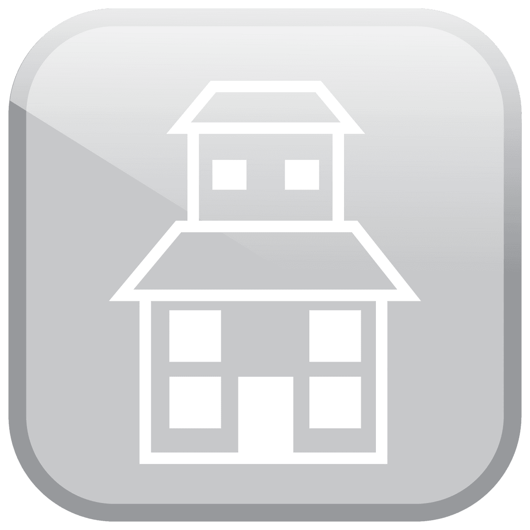 Transparent Icon of Building Elevation on Grey