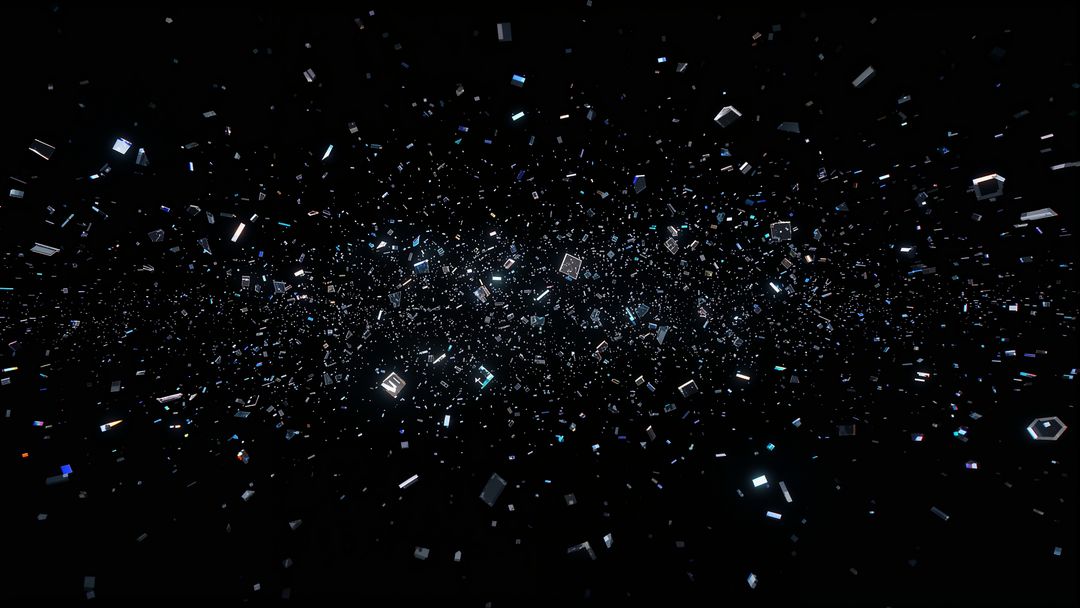 Abstract Geometric Prisms in Dark Futuristic Void Digital Art