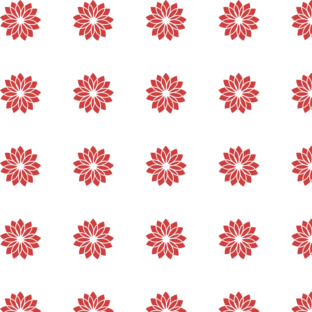 Transparent Background with Red Floral Pattern Illustration