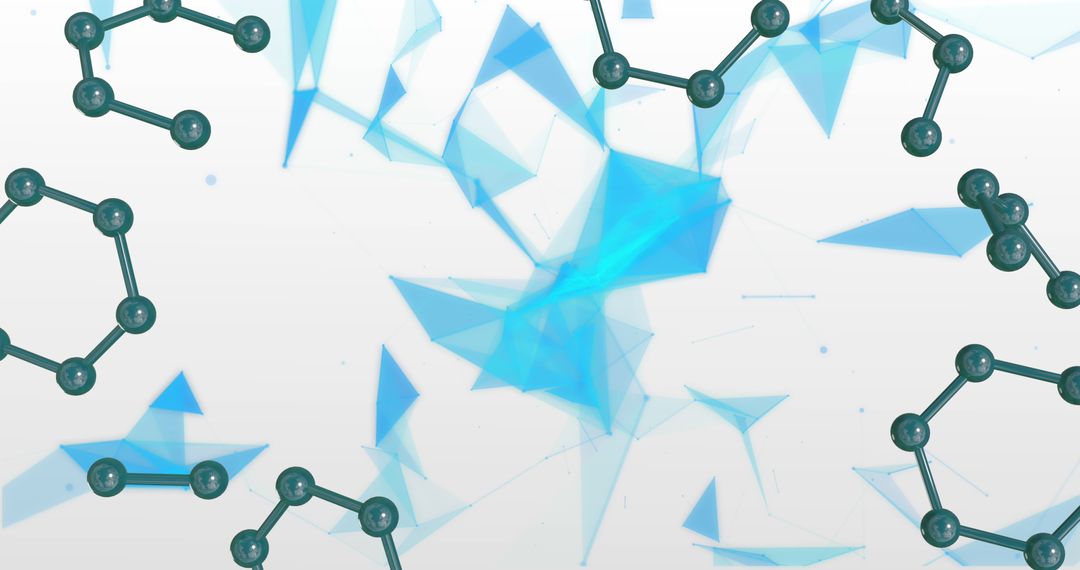 Molecular Structures on Abstract Blue and White Background